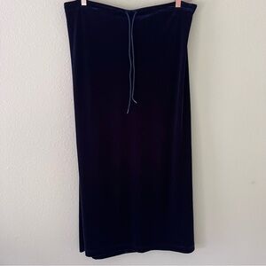 Moda International Vintage Velvet Maxi Skirt Size Large‎ Holiday Goth Jewel Tone